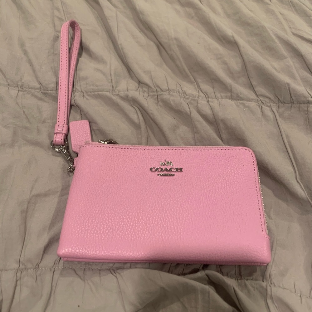 Pink Coach double zip wallet